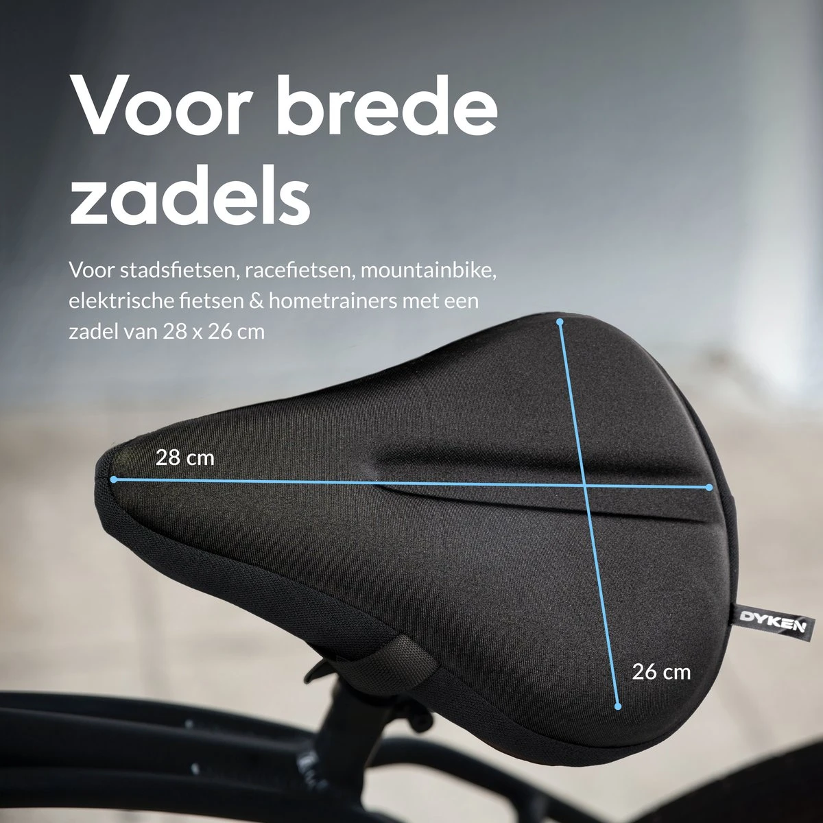 Dyken Zadelhoes Fiets Gel - Zadeldek - Universele Fietszadelhoes - Brede Zadels - Zwart 4 Dyken Zadelhoes Fiets Gel - Zadeldek - Universele Fietszadelhoes - Brede Zadels - Zwart - Afbeelding 4