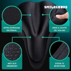 Smilegoods® Gel Zadelhoes Fiets 3D - Zadeldek - Zadelhoes Waterdicht - Zadeldek Fiets - Universeel Brede Zadels - Veiligheidsreflector Voor In Het Donker -BASIL Verkoop 1200x1200 1413