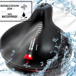 Voltano Fietszadel Met Gelpads - Zwart/Rood - Uitsparing - Zadelvering - Unisex - Incl. Gratis Zadelstrop -BASIL Verkoop 1200x1200 1520