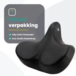 Voltano City XXXL Fietszadel – Unisex Extra Breed Fietszadel – Tegen Zadelpijn – 100% Waterdicht – Incl. Gratis Zadelstrop - Zwart -BASIL Verkoop 1200x1200 1538