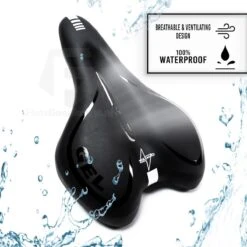 Voltano Trekking Fietszadel - Comfortabel Gel Zadel - Met Uitsparing - Inclusief Zadelstrop - 100% Waterdicht - Unisex - Zwart -BASIL Verkoop 1200x1200 1540