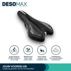 Fietszadel Voor Dames En Heren DesoMax Sport Comfortabel Gel Zadel - Unisex - Sport Design - Zwart - MTB En Race Geschikt. -BASIL Verkoop 1200x1200 1543