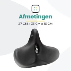 Voltano City XXXL Fietszadel Met Uitsparing – Unisex Extra Breed Fietszadel – Tegen Zadelpijn – 100% Waterdicht – Incl. Gratis Zadelstrop - Zwart -BASIL Verkoop 1200x1200 1567