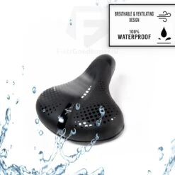 Voltano Pro Gel Fietszadel – Met Uitsparing – Zwart – Unisex - Inclusief Zadelstrop - Ergonomisch Gevormd - Elastomeer Vering -BASIL Verkoop 1200x1200 1574