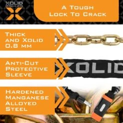 Xolid Kettingslot Fiets - Reflective Fietsslot Ketting - Slot 120CM -BASIL Verkoop 1200x1200 161