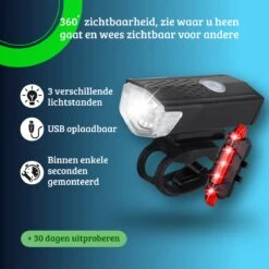 Quled Fietsverlichting USB Oplaadbaar - Oplaadbare USB Led Fietslamp - Voorlicht & Achterlicht - Waterdicht -BASIL Verkoop 1200x1200 1822