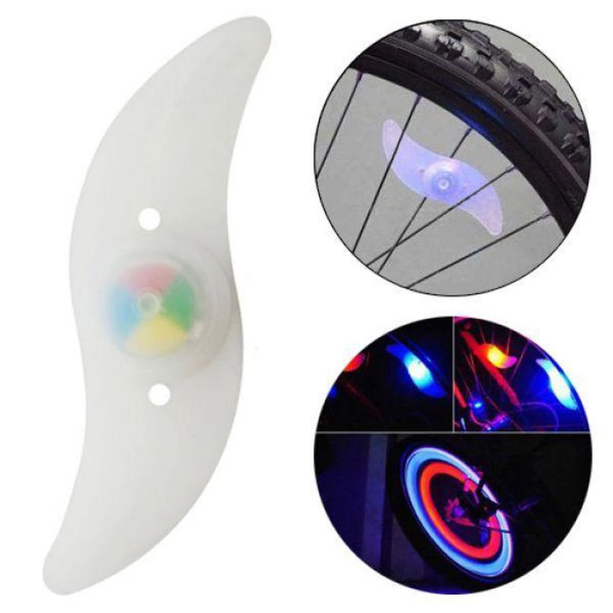 Spaakverlichting Fiets Met Multicolor Met 3 Standen 2 Stuks – 13x4cm - Lampjes Voor Fietswiel - Kinderfiets 2 Spaakverlichting Fiets Met Multicolor Met 3 Standen 2 Stuks – 13x4cm - Lampjes Voor Fietswiel - Kinderfiets - Afbeelding 2