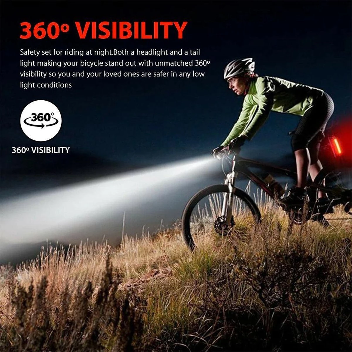 Merkloos Fietsverlichting Usb Oplaadbaar - LED - Lampen Set - Voor & Achter - Mountainbike - Racefiets - Fiets 3 Merkloos Fietsverlichting Usb Oplaadbaar - LED - Lampen Set - Voor & Achter - Mountainbike - Racefiets - Fiets - Afbeelding 3