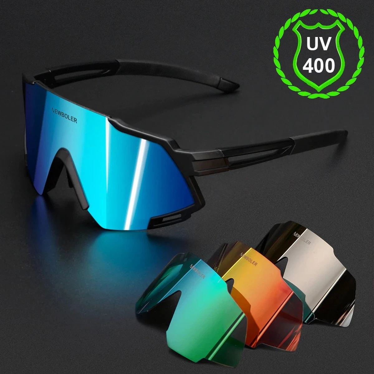 Fietsbril - Sportbril - Racefiets - MTB Mountainbike - 5 Verwisselbare Lenzen En Insert Adapter 5 Fietsbril - Sportbril - Racefiets - MTB Mountainbike - 5 Verwisselbare Lenzen En Insert Adapter - Afbeelding 5