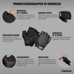 GripGrab - ProGel Padded Korte Vinger Zomer Fietshandschoenen - Zwart - Unisex - Maat L -BASIL Verkoop 1200x1200 1930