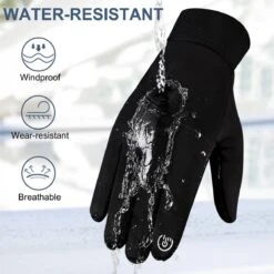 Plugstore - Fietshandschoenen Outdoor Thermisch Waterdicht Antislip Grip Lichtgewicht Touchscreen Winddicht Winter Warme Liner Handschoen Voor Mannen & Vrouwen Voor Rijden Lopen Hardlopen Skiën Werk Jacht Klimmen (zwart) -BASIL Verkoop 1200x1200 1962