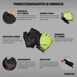 GripGrab - ProGel Padded Korte Vinger Zomer Fietshandschoenen - Geel Hi-Vis - Unisex - Maat L -BASIL Verkoop 1200x1200 1975