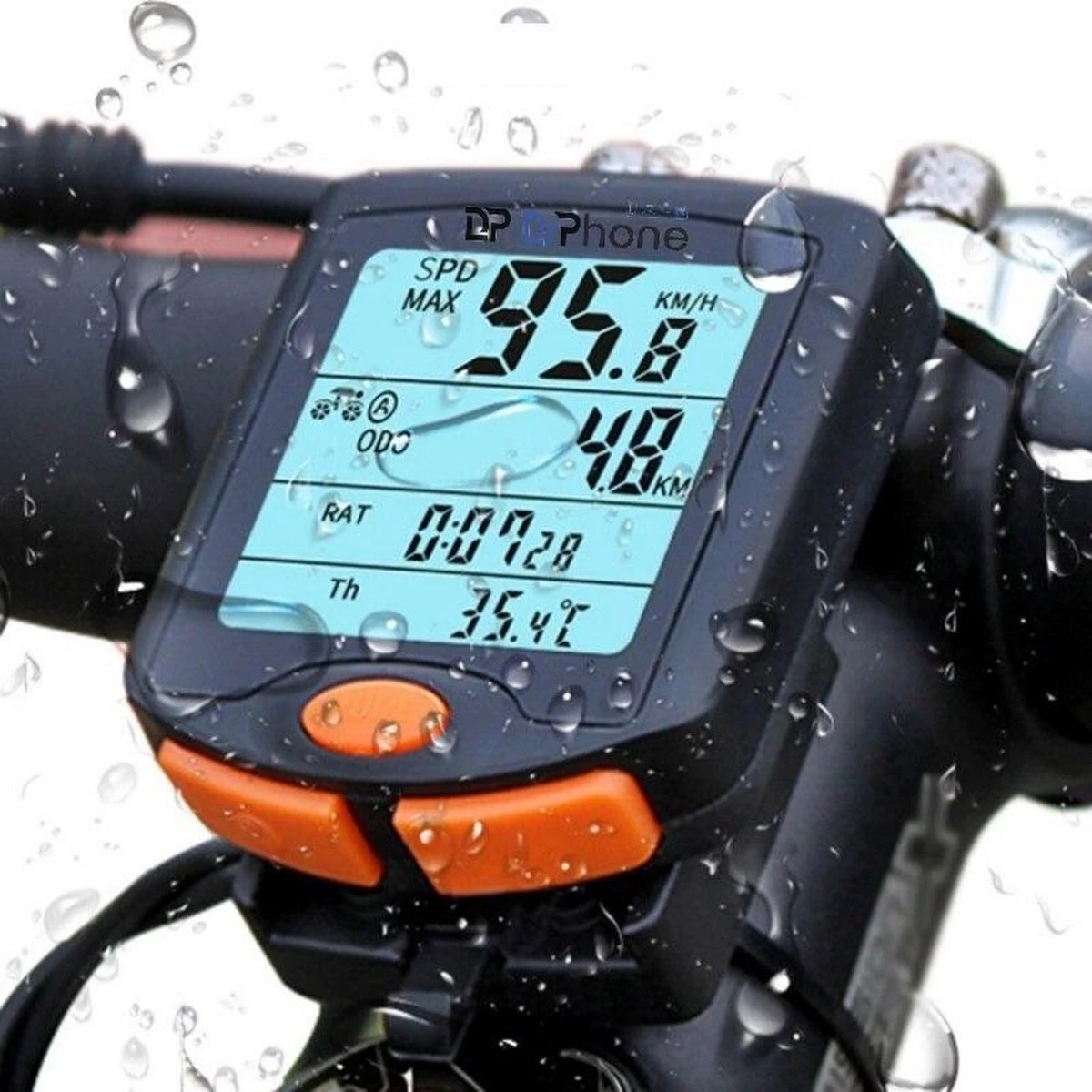 DrPhone FCS2 Fietscomputer - Draadloze Fiets Snelheidsmeter - Kilometerteller - Spatwaterdicht - 4-Lijn Display Met Achtergrondverlichting - Zwart 1 DrPhone FCS2 Fietscomputer - Draadloze Fiets Snelheidsmeter - Kilometerteller - Spatwaterdicht - 4-Lijn Display Met Achtergrondverlichting - Zwart