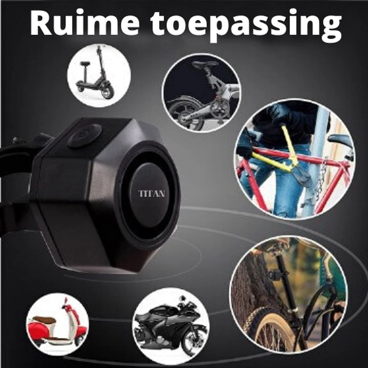 Titan Fietsalarm (2023 Model ) - Fietsalarm - Fietsslot Met Alarm - Alarm Met Afstandsbediening 6 Titan Fietsalarm (2023 Model ) - Fietsalarm - Fietsslot Met Alarm - Alarm Met Afstandsbediening - Afbeelding 6