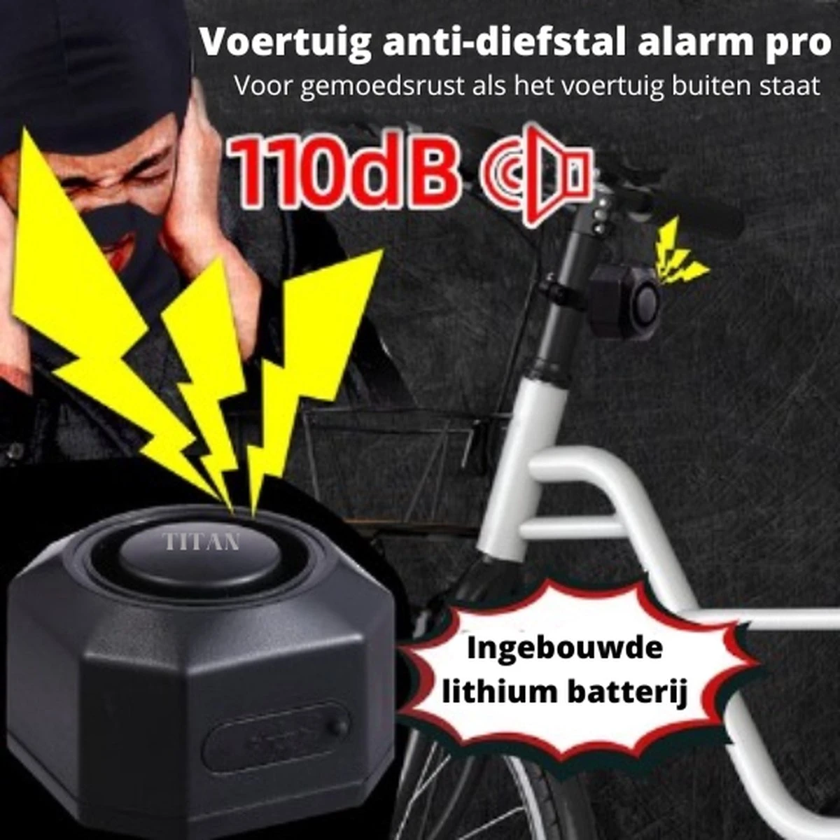 Titan Fietsalarm (2023 Model ) - Fietsalarm - Fietsslot Met Alarm - Alarm Met Afstandsbediening 10 Titan Fietsalarm (2023 Model ) - Fietsalarm - Fietsslot Met Alarm - Alarm Met Afstandsbediening - Afbeelding 10