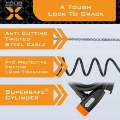 Xolid Kabelslot - Compact Fietsslot Uit Stevige Staalkabel Met 2x Sleutel En Frame Houder - Gebruik Slot Met Fiets - Alternatief Voor Ketting Ringslot Cijferslot Vouwslot Beugelslot - Lengte 120CM Dikte 12MM - Blauw -BASIL Verkoop 1200x1200 313