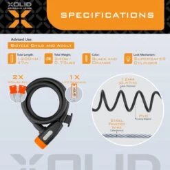 Xolid Kabelslot - Compact Fietsslot Uit Stevige Staalkabel Met 2x Sleutel En Frame Houder - Gebruik Slot Met Fiets - Alternatief Voor Ketting Ringslot Cijferslot Vouwslot Beugelslot - Lengte 120CM Dikte 12MM - Blauw -BASIL Verkoop 1200x1200 314