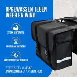 Strex Dubbele Fietstassen Waterdicht – Fietstas 40 Liter – Zwart - Met Reflectoren - Elektrische Fiets -BASIL Verkoop 1200x1200 388