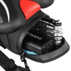 TIKKENS® Zadeltas Fiets Compact - Zadeltas Racefiets/Mountainbike - Koersfiets - Fiets Accessoires - Fietstassen - Waterdicht - Wielrennen - Zwart -BASIL Verkoop 1200x1200 455