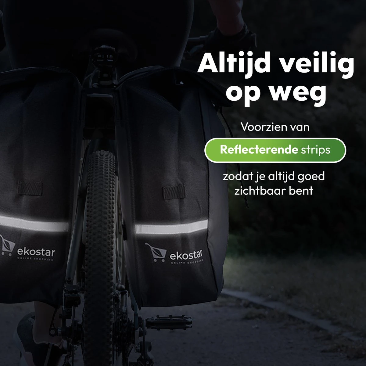 Ekostar® Online Shopping - Fietstassen Dubbel - Rolltop - Fietstas - Waterbestendig - Fietstassen Elektrische Fietsen - 46 L 4 Ekostar® Online Shopping - Fietstassen Dubbel - Rolltop - Fietstas - Waterbestendig - Fietstassen Elektrische Fietsen - 46 L - Afbeelding 4