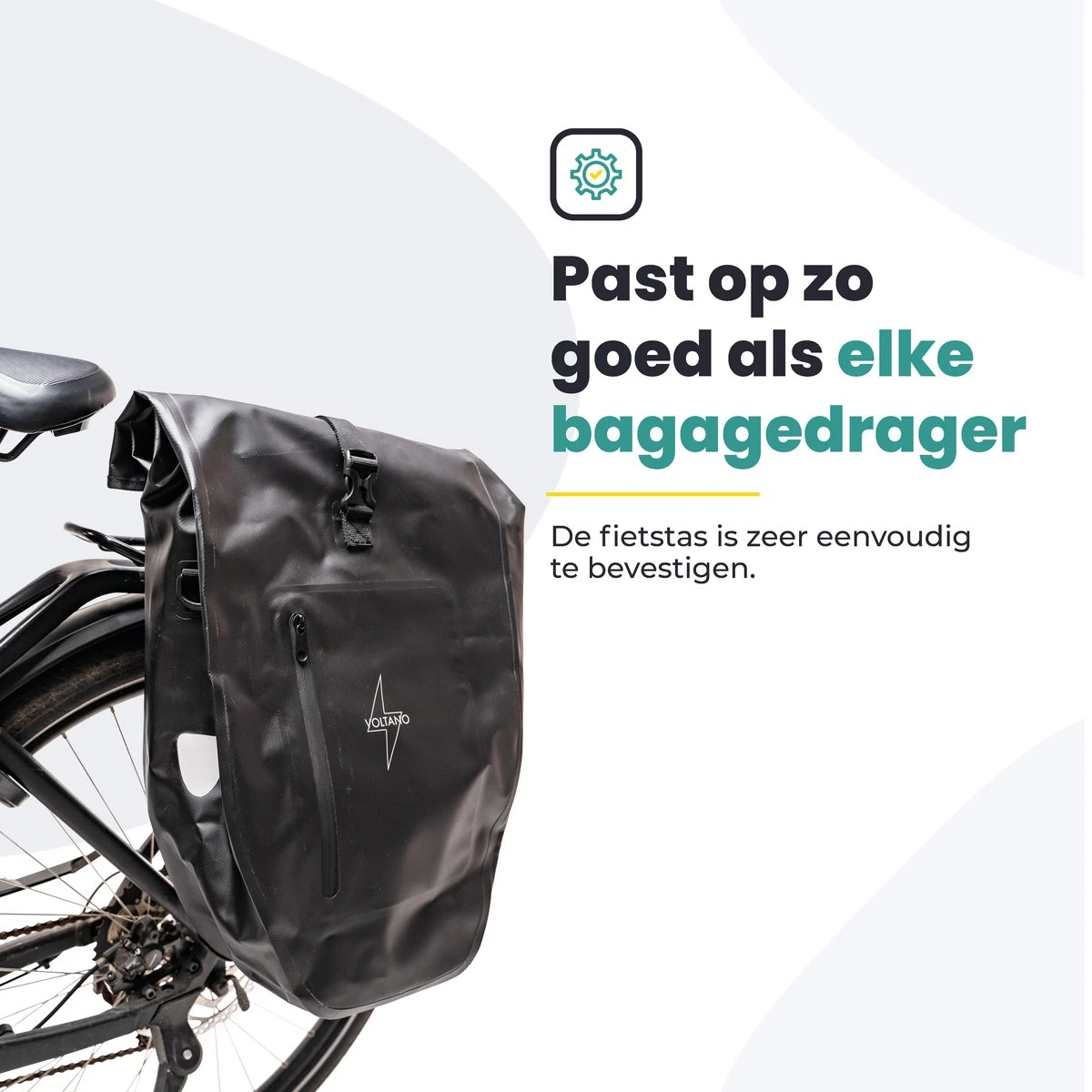 Voltano Luxe Fietstas 28L - Enkele Pakaftas - Zwart / Rood - 100% Waterdicht - Gratis Schouderband 9 Voltano Luxe Fietstas 28L - Enkele Pakaftas - Zwart / Rood - 100% Waterdicht - Gratis Schouderband - Afbeelding 9