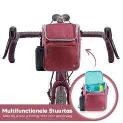 Bablue Stuurtas Fiets - Roze Fietstas - Met Regenhoes - Handig Te Bevestigen - Fietstas Enkel - Fietstas Stuur - Afneembaar - Stuurtas Fiets Waterproof - Schoudertas - Elektrische Fietsen - Stuurtas Met Smartphone Houder -BASIL Verkoop 1200x1200 516