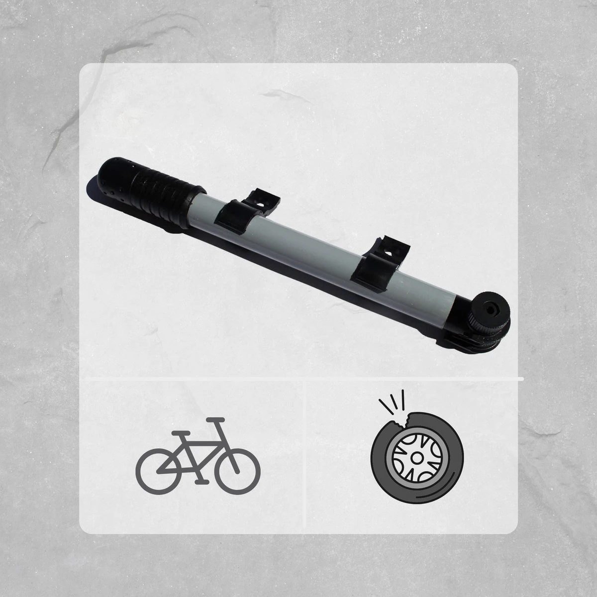 Orange85 Handpomp - Fietspomp - 25 Cm - Zwart - Zilver 2 Orange85 Handpomp - Fietspomp - 25 Cm - Zwart - Zilver - Afbeelding 2