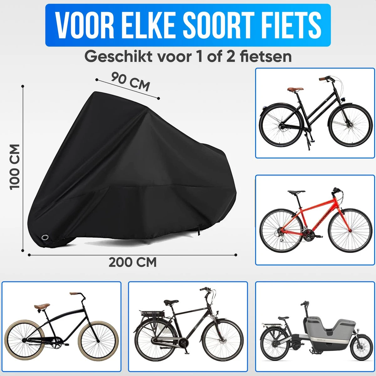 Strex Fietshoes Universeel Voor Alle Fietsen - Waterdicht Ultra Sterk Oxford - Fiets Hoes Voor 1/2 Fietsen - Incl. Opbergzak 7 Strex Fietshoes Universeel Voor Alle Fietsen - Waterdicht Ultra Sterk Oxford - Fiets Hoes Voor 1/2 Fietsen - Incl. Opbergzak - Afbeelding 7