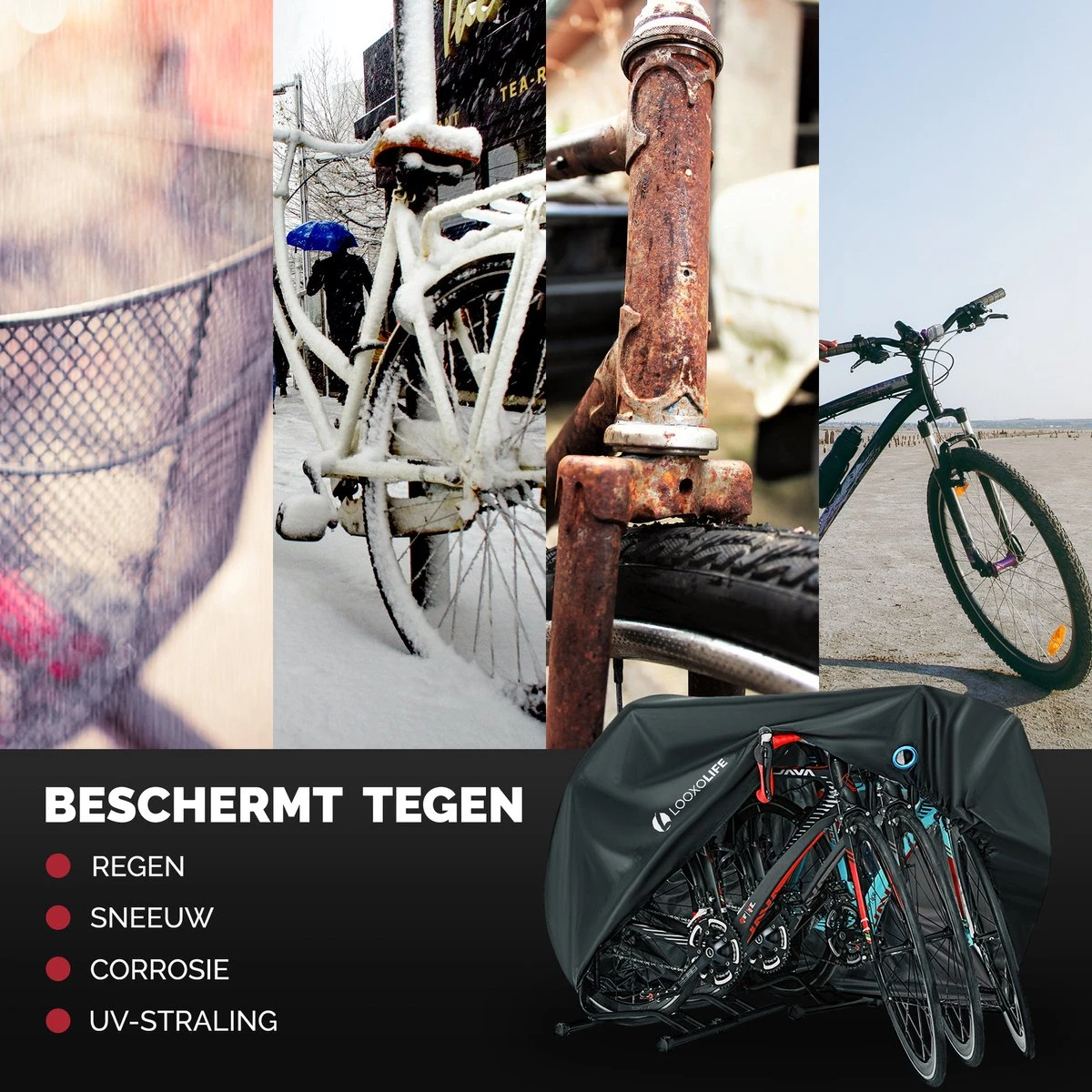 Fietshoes Waterdicht - Voor 2 Fietsen Of 3 Fietsen - Fietshoes 3XL - Extreem Sterk & Dik - PU Coating - Dichtgelaste Stiksels 3 Fietshoes Waterdicht - Voor 2 Fietsen Of 3 Fietsen - Fietshoes 3XL - Extreem Sterk & Dik - PU Coating - Dichtgelaste Stiksels - Afbeelding 3