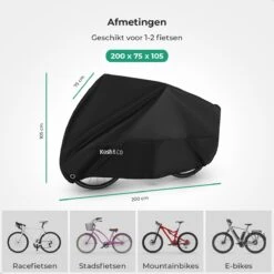 Merkloos Fietshoes Voor 2 Fietsen - Fietshoes Waterdicht - XL - Incl. Gratis Zakje & Zadelhoes -BASIL Verkoop 1200x1200 713