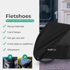 Merkloos Fietshoes Voor 2 Fietsen - Fietshoes Waterdicht - XL - Incl. Gratis Zakje & Zadelhoes -BASIL Verkoop 1200x1200 716