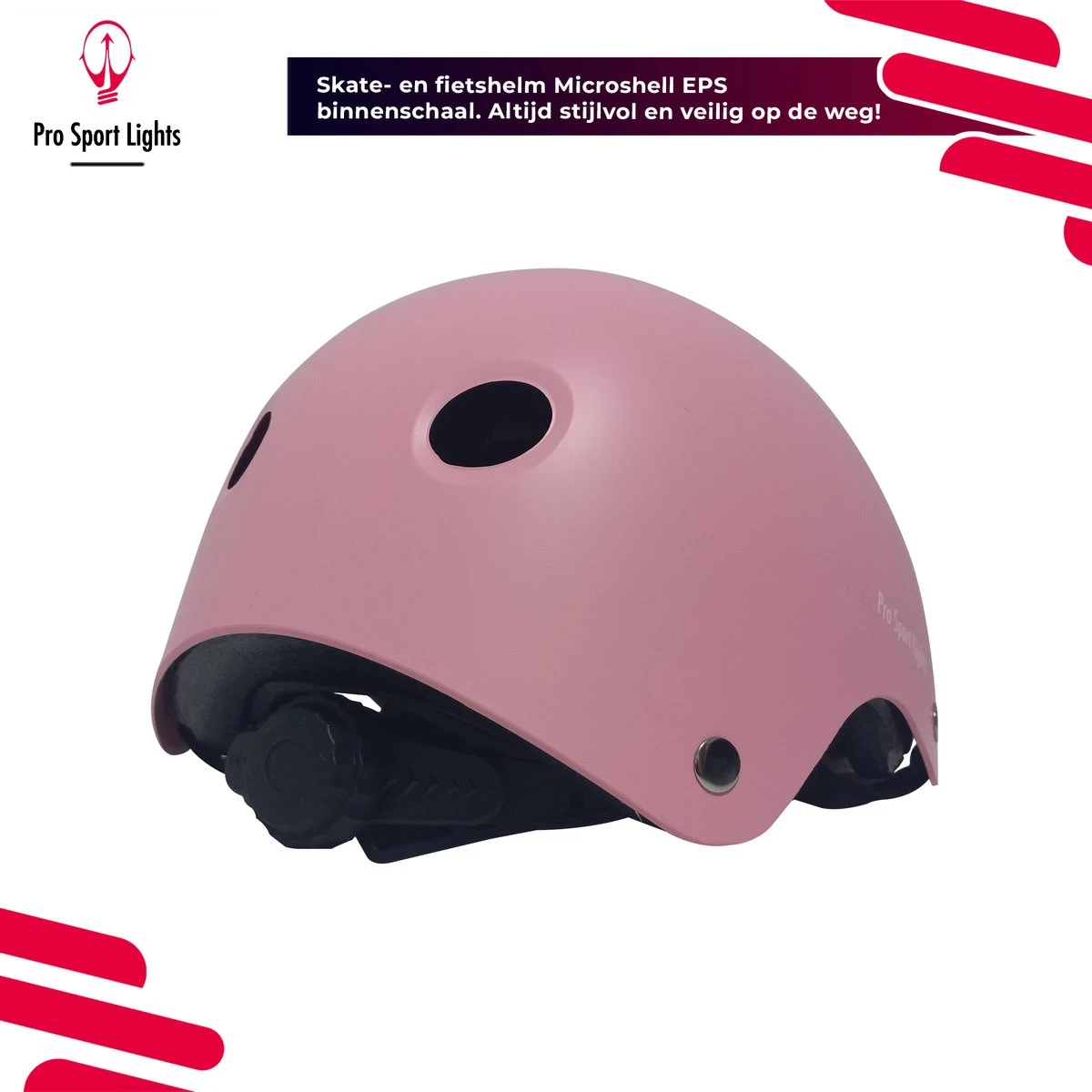 Kinderfietshelm Pro Sport Lights - Skate Fietshelm Voor Kinderen - Matt Roze Pink - Kinderhelm 50 - 56 Cm 4 Kinderfietshelm Pro Sport Lights - Skate Fietshelm Voor Kinderen - Matt Roze Pink - Kinderhelm 50 - 56 Cm - Afbeelding 4