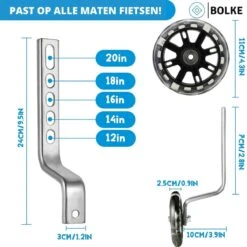 Bolke® - Zijwieltjes - 12-20 Inch - Zijwieltjes Met LED Lichtjes - Zijwieltjes Voor Kinderfiets - Blauw - 12 Inch/14 Inch/16 Inch/18 Inch/20 Inch - Zijwielen - Kinderfietsaccessoires -BASIL Verkoop 1200x1200 94