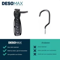Fiets Ophangsysteem Ophangbeugel En Muurbeugel DesoMax® Muurhaak - Muurbevestiging Voor Met De Wiel Aan De Muur - Wandhouder - Fietshaak -BASIL Verkoop 1200x1200 946
