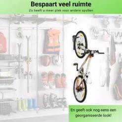 Merkloos Fiets Ophangsysteem -fietshaak- Muurbeugel Fiets- Ophangbeugel Fiets-Fietsbeugel Muur- Geschikt Voor Mountainbikes En Racefietsen- Max 30 Kg- Incl. Montagemateriaal Met Potlood- Geschikt Voor Stevige/gladde Muur -BASIL Verkoop 1200x1200 957