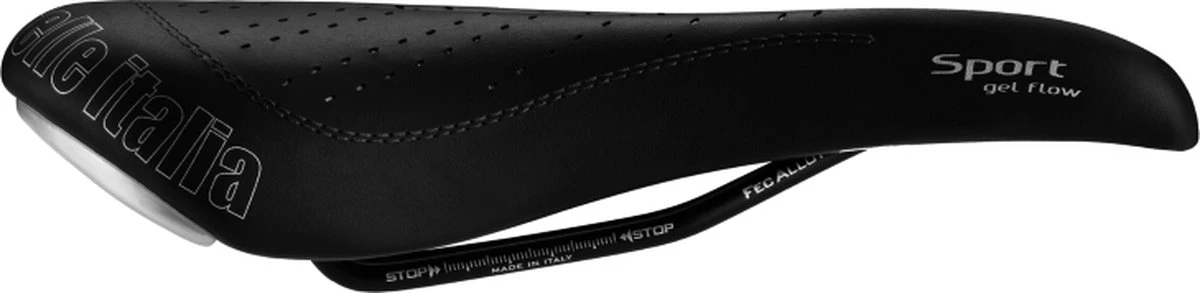 Selle Italia Sport Gel Flow S2 Fietszadel - Stalen Rails - Zwart 12 Selle Italia Sport Gel Flow S2 Fietszadel - Stalen Rails - Zwart - Afbeelding 12