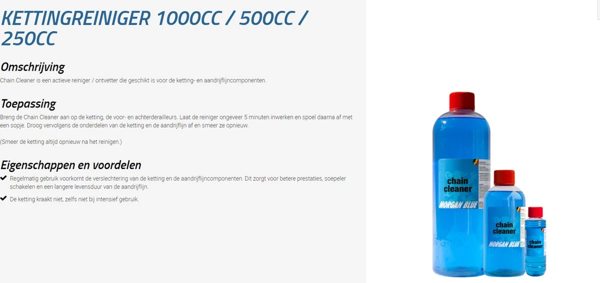 Morgan Blue Ontvetter Ketting Fiets - Kettingreiniger Fiets - 1000cc 6 Morgan Blue Ontvetter Ketting Fiets - Kettingreiniger Fiets - 1000cc - Afbeelding 6
