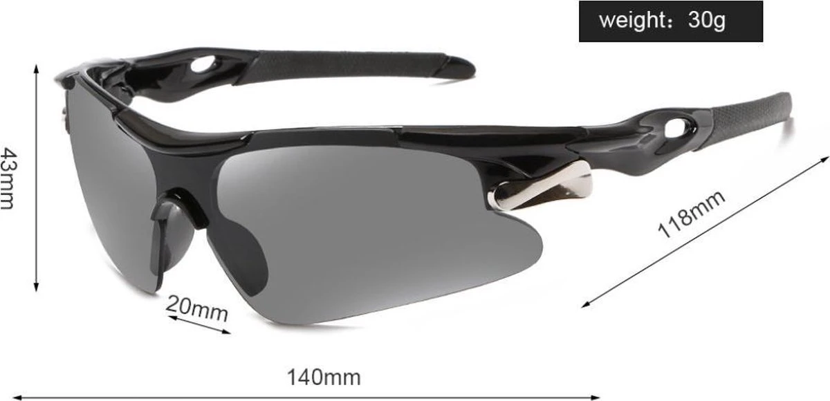 Merkloos Premium | Fietsbril | Sportbril | Racefiets | Grijs | Wielrennen | Mountainbike | MTB | Sport Fiets Bril| Zonnebril | UV Bescherming 5 Merkloos Premium | Fietsbril | Sportbril | Racefiets | Grijs | Wielrennen | Mountainbike | MTB | Sport Fiets Bril| Zonnebril | UV Bescherming - Afbeelding 5