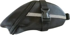 Merkloos Zadel Fietstas – Waterdicht – Tasje Voor Onder Het Zadel – Geschikt Om Smartphone In Op Te Bergen – T/M 6.2 Inch - Zwart - Reflecterende Strips -BASIL Verkoop 1200x602