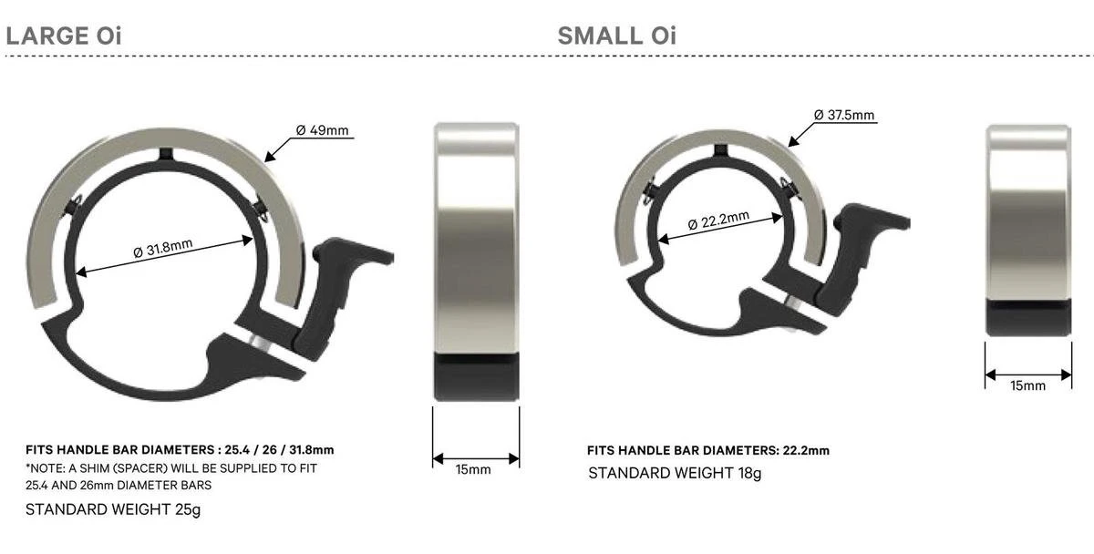 KNOG Oi CLASSIC SMALL FIETSBEL ZWART 22.2mm 2 KNOG Oi CLASSIC SMALL FIETSBEL ZWART 22.2mm - Afbeelding 2