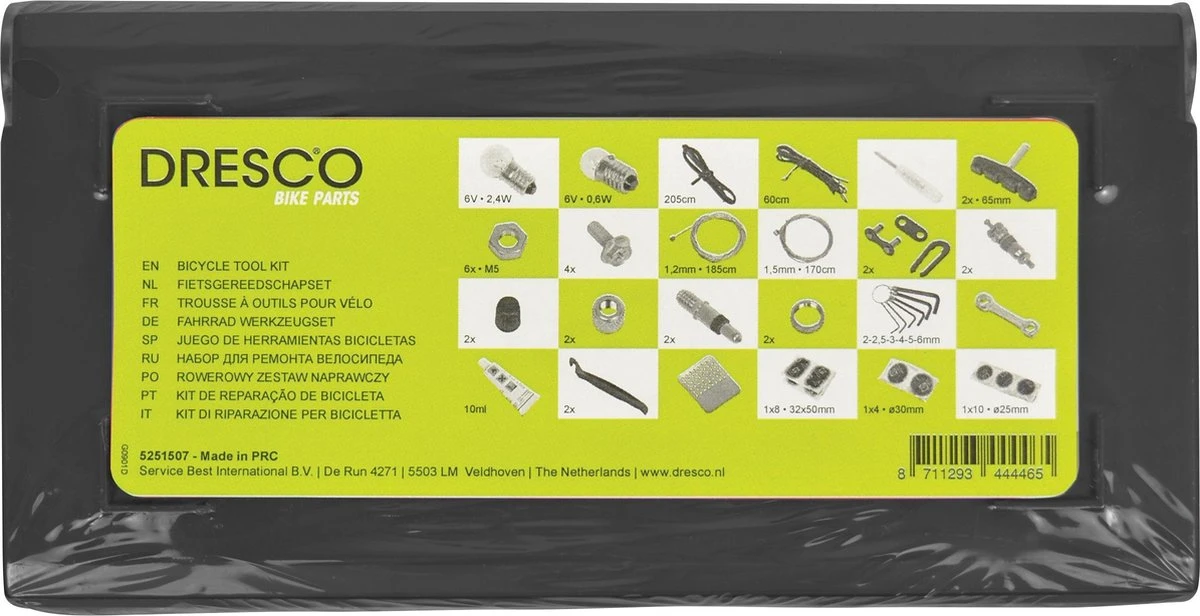 Dresco Fiets Reparatieset - Gereedschapset 66-delig Inclusief Bandenplakset - In Handige Opbergbox 3 Dresco Fiets Reparatieset - Gereedschapset 66-delig Inclusief Bandenplakset - In Handige Opbergbox - Afbeelding 3
