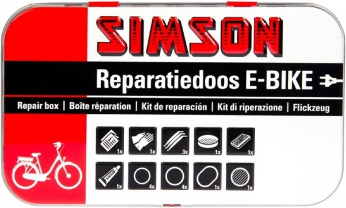 Simson Reparatieset E-bike Staal Wit/rood 14-delig 2 Simson Reparatieset E-bike Staal Wit/rood 14-delig - Afbeelding 2