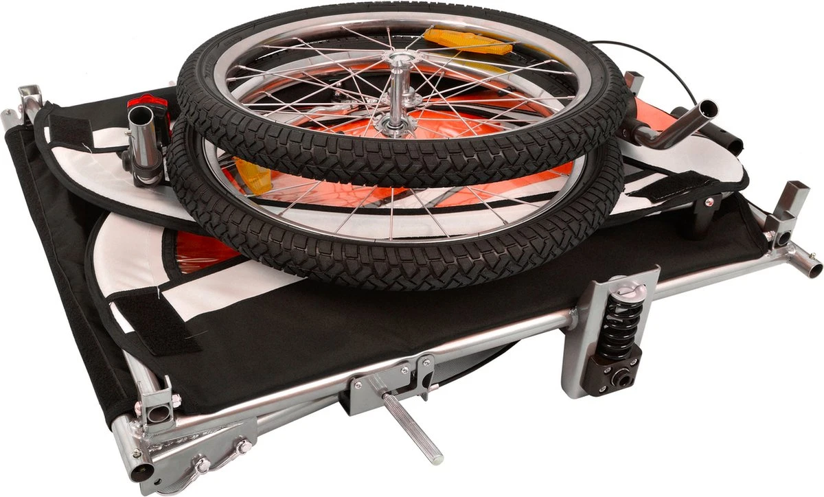 Fietskar Voor Kinderen - Met Buggyfunctie - En Schokbrekers - Rood 8 Fietskar Voor Kinderen - Met Buggyfunctie - En Schokbrekers - Rood - Afbeelding 8