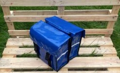 BayNL- Waterdicht - Dubbele - Bisonyl - Fietstas- Reflectoren - Blauw– 34cmX16.2cmX32cm=35 Liter
