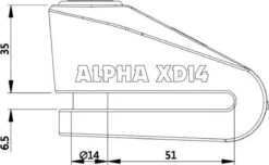 Oxford XA14 Alarm Schijfremslot ART 4 - Geel -BASIL Verkoop 1200x738