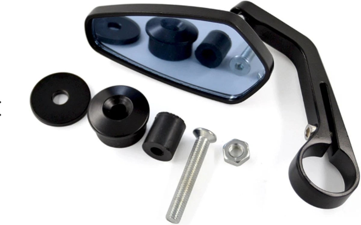 Bar End Spiegels - Spiegels Voor Motoren/Scooter - Set Van 2 - Zwart 5 Bar End Spiegels - Spiegels Voor Motoren/Scooter - Set Van 2 - Zwart - Afbeelding 5
