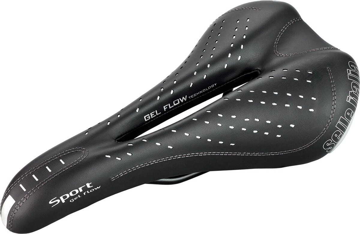 Selle Italia Sport Gel Flow S2 Fietszadel - Stalen Rails - Zwart 8 Selle Italia Sport Gel Flow S2 Fietszadel - Stalen Rails - Zwart - Afbeelding 8