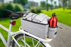 Dunlop Koeltas Voor Bagagedrager Fiets - 7 Liter - Fietstas - Klittenband Bevestiging - Incl. Extra Opbergvakken En Flessenhouder - Isolerende Binnenlaag - Met Schouderband - Grijs -BASIL Verkoop 1200x798