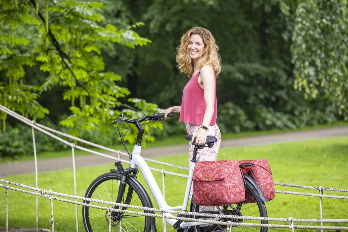 New Looxs Forest Joli Dubbele Fietstas - 37 Liter - Rood 6 New Looxs Forest Joli Dubbele Fietstas - 37 Liter - Rood - Afbeelding 6