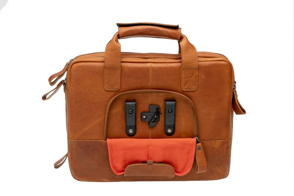 New Looxs Cali Laptoptas Fietstas - Leer - 15 Inch Laptopvak - 17 Liter - Cognac 13 New Looxs Cali Laptoptas Fietstas - Leer - 15 Inch Laptopvak - 17 Liter - Cognac - Afbeelding 13